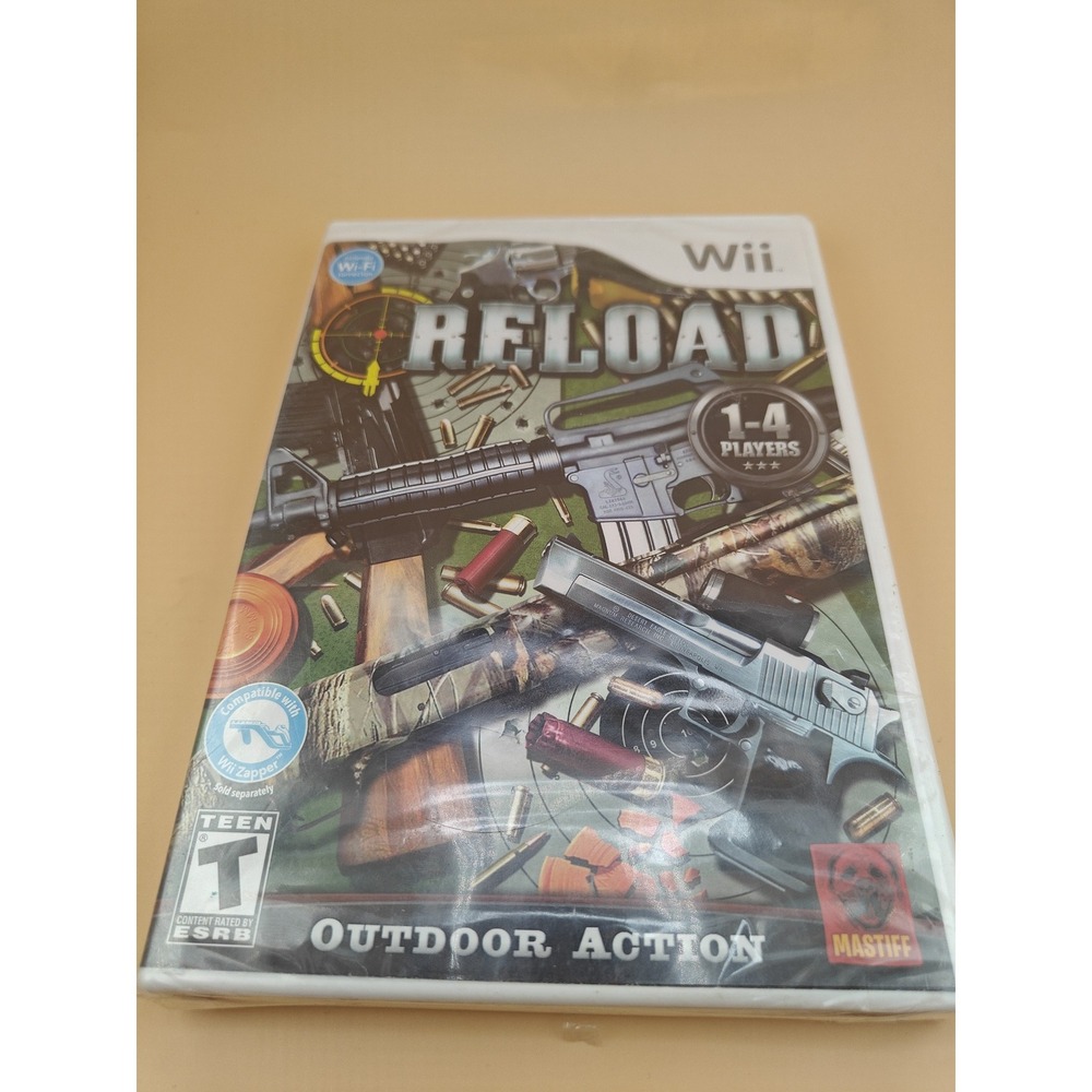 Reload Nintendo Wii Shooting Game Gun Compatible New Sealed Arcade Action Fun